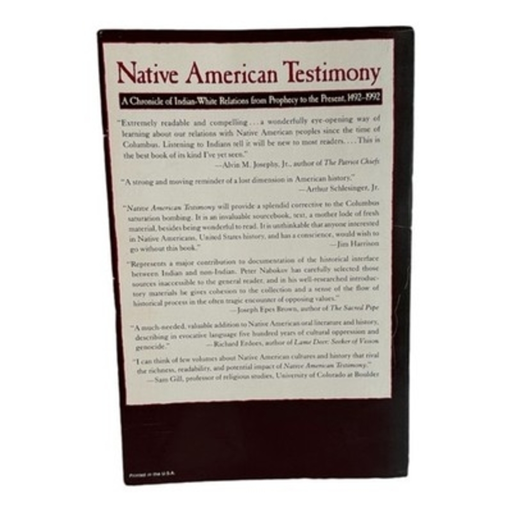 P. Nabokov Native American Testimony Chronicle Indian-White Relations 1492-1992 - Picture 3 of 3